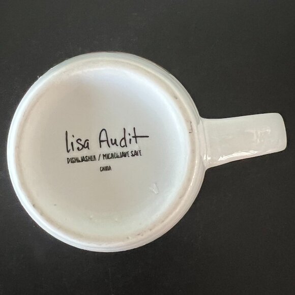 LISA AUDIT Letter "K" Initial Monogram Ceramic Mug ~ Floral Motif ~ Ribbing - Picture 12 of 13